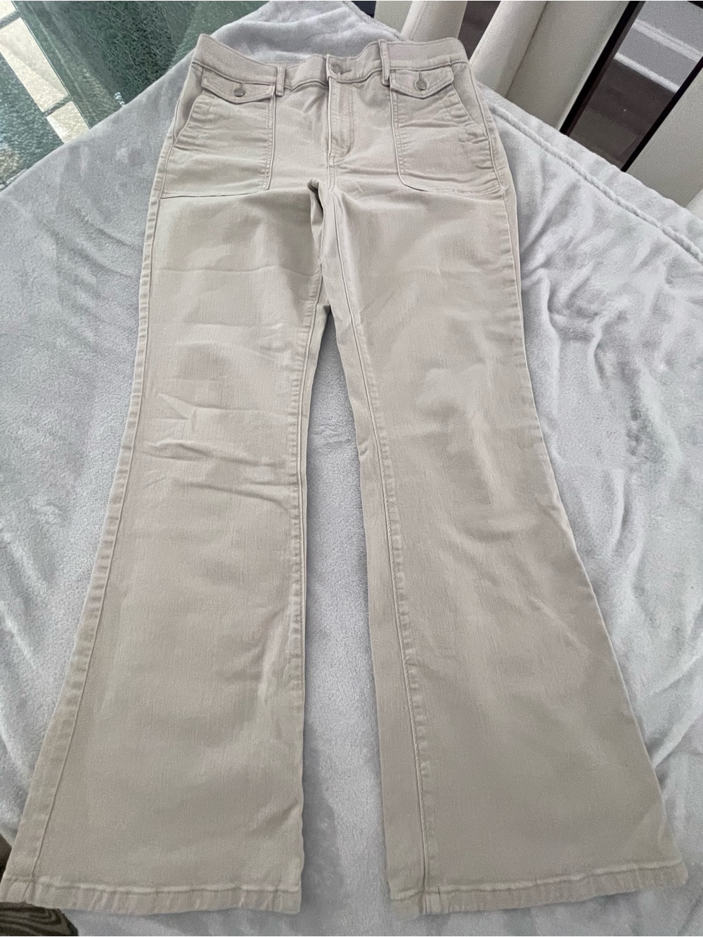 LOFT Utility Pocket High Rise Slim Flare Pants